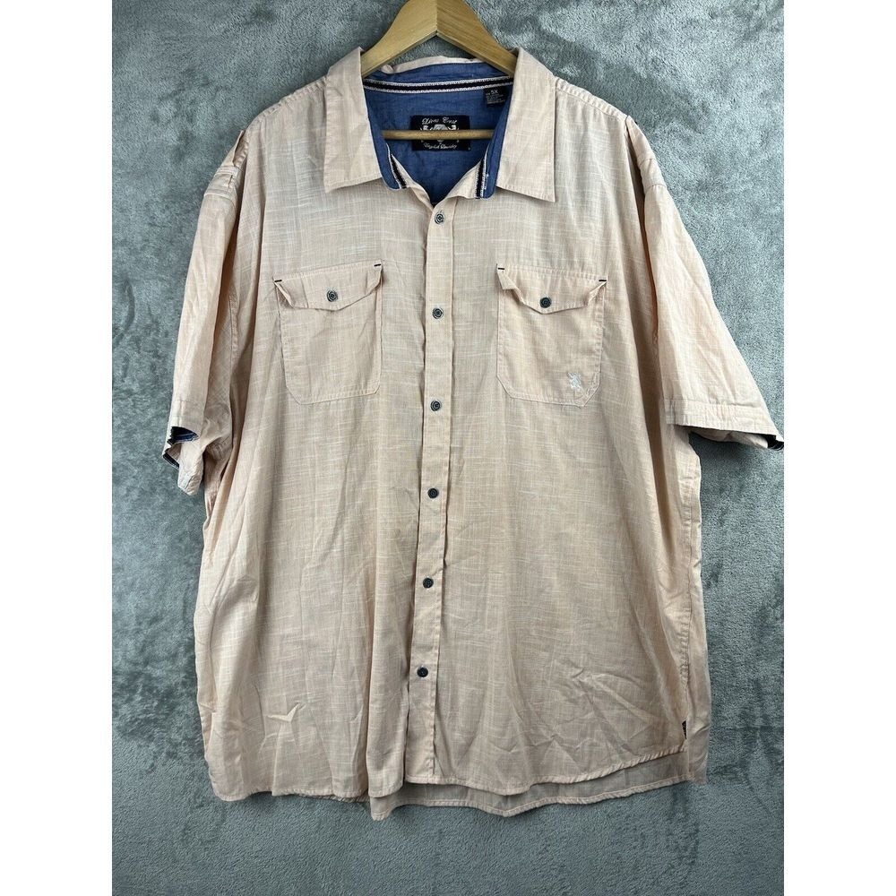 3/$20 English Laundry Lions Crest Shirt Short Sleeve Orange Peach 5XL